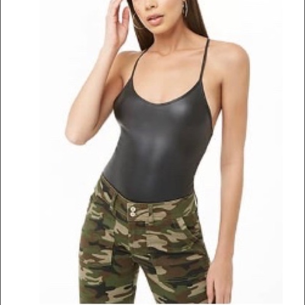 Faux Leather Bodysuit